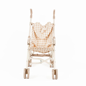 Прогулочная коляска для кукол Mrs. Ertha "Soft Squares", кремовая клетка виши